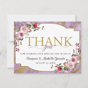 Carte Flore de marbre doré de lavande