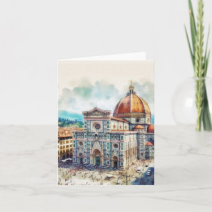 Carte Florence Duomo Italie Waterolor