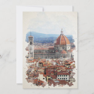 Carte Florence Italie Aquarelle Art