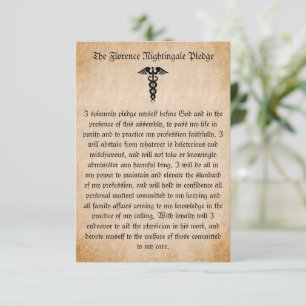 Carte Florence Nightingale Pledge for Nurings Flat Card