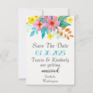 Carte Flores d'aquarelle modernes aux couleurs vives