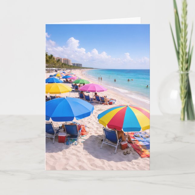 Carte Florida Beach Umbrellas Greeting Card (Devant)