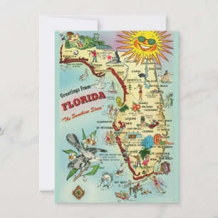 Carte Floride vintage Faire-part de déplacement