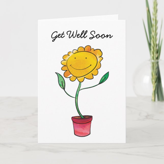 Carte Flower Get Well Bientôt (Devant)