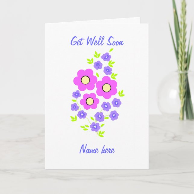 Carte Flower Get Well Soon Card ajouter nom avant (Devant)