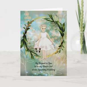 Carte Flower Girl Mariage Demander Jeune fille Illustré