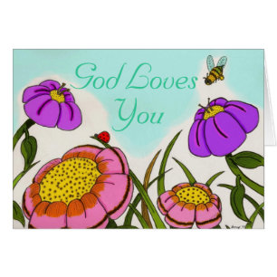 Carte Flower Meadow "God Love You"