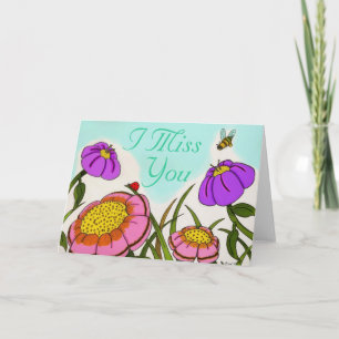 Carte Flower Meadow "I Miss You Miss"