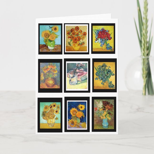 Carte Flower Paintings by Van Gogh, Fine Art, (Devant)