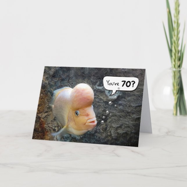 Carte Flowerhorn Fish 70e Humour d'anniversaire (Devant)