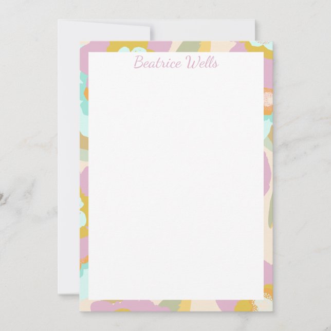 Carte Flowers abstrait | Pastel Lilac Floral Pattern (Devant)