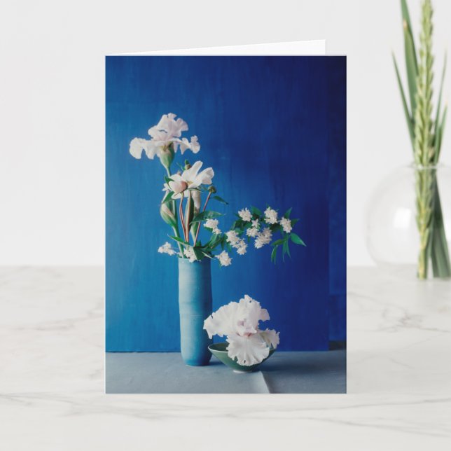 Carte Flowers | White Iris in Vase (Devant)