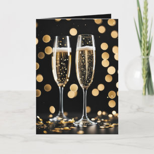 Carte Flutes de champagne de la Saint-Sylvestre