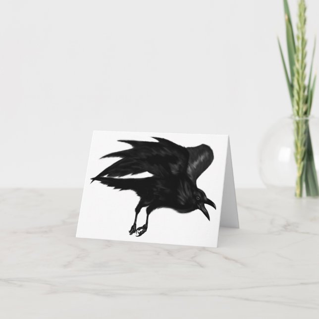 Carte Flying Raven Note Card (Devant)