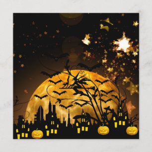 Carte Flying Witch Harvest Moon Bats Halloween Venin