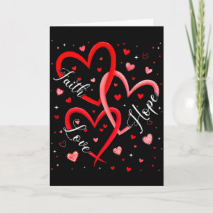 Carte Foi chrétienne Espoir Amour Cœurs Religieux Valent