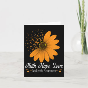 Carte Foi Espoir Amour Ruban Orange Cancer du Sang Souti