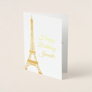 Carte Foil Birthday, Carte Happy Birthday, Paris