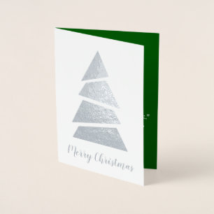 Carte Foil Christian Merry Christmas Tree