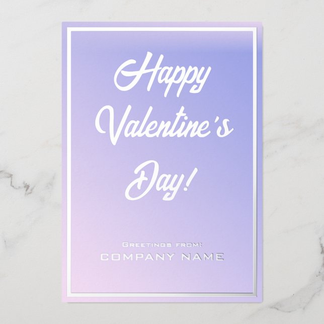 Carte Foil Clair violet Affaires Valentine (Recto)