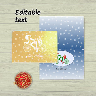 Carte Foil du cycliste italien Joyeux Noël