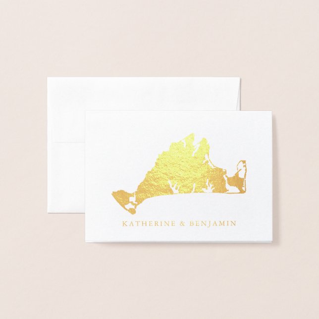 Carte Foil du vignoble Marthas détaillé | MARIAGE (Devant avec enveloppe)