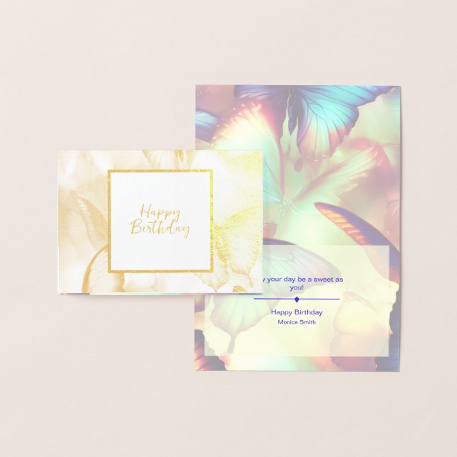Carte Foil personnalisée pour l'anniversaire des p (Affichage)
