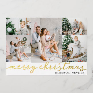 Carte Foil Photo de Noël avec cinq photos