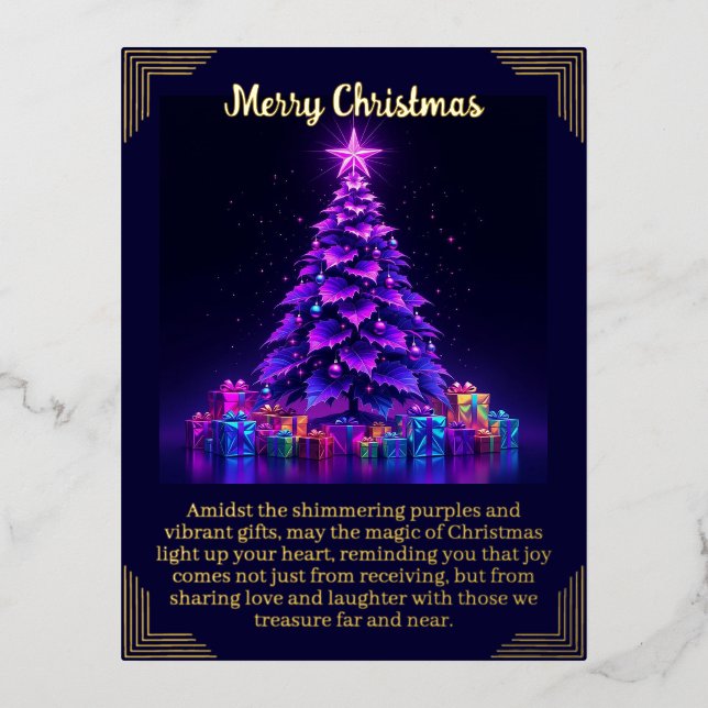 Carte Foil Purple Christmas Tree (Recto)