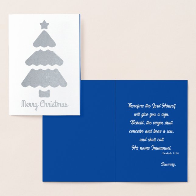Carte Foil Verse Bible Arbre de Noël (Affichage)