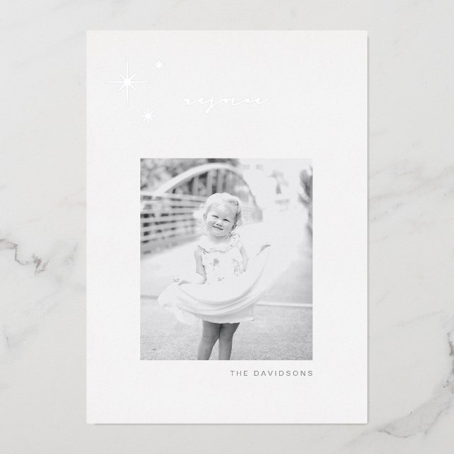 Carte Foil White & Silver Radiant Rejoice (Recto)