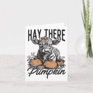 Carte Foin Il y a Citrouille Mignonne Vache Ferme Automn