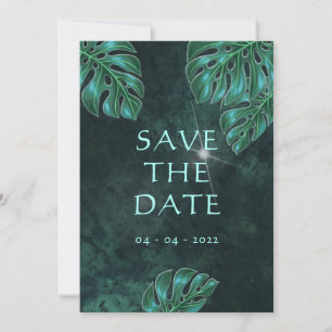 Carte Foliage Tropical D'Emeraude Sombre Moderne Enregis
