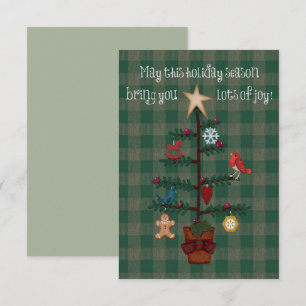 Carte Folkart Arbre de Noël Plaid Revêtement