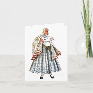 Carte folklorique traditionnelle letton de costume