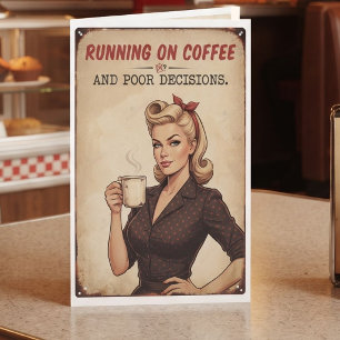 Carte Fonctionne au Café et Mauvaises Décisions Humour