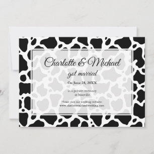 Carte Fond de motif de vache Annonce de mariage