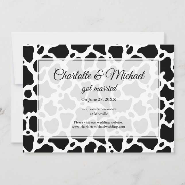 Carte Fond de motif de vache Annonce de mariage (Devant)