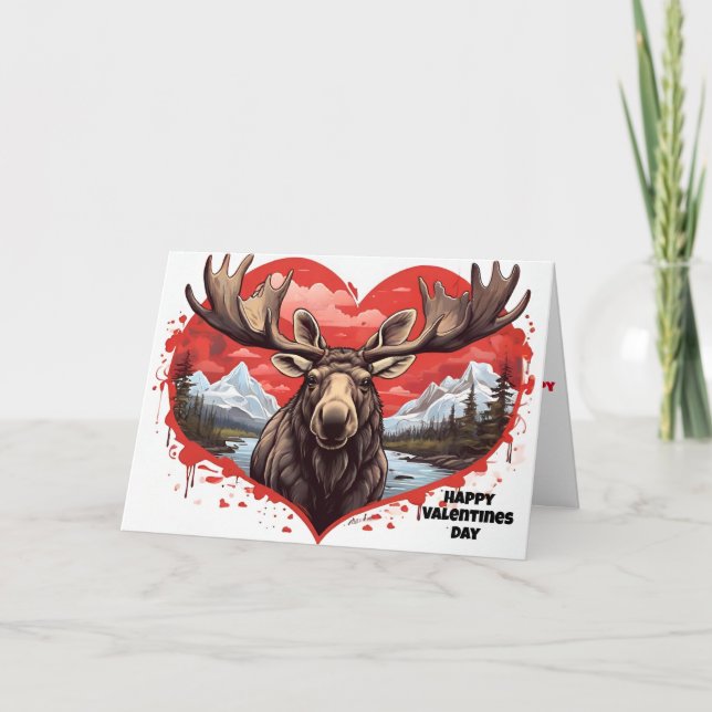 Carte Fond en forme de cœur de moose  (Devant)