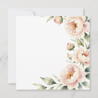 Carte Fond floral élégant de pivoine rose en aquarelle