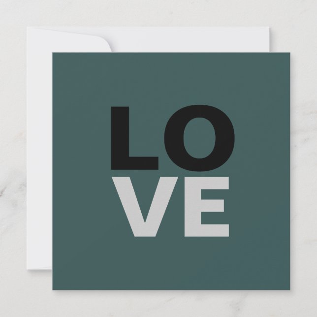 Carte Fond gris ardoise tendance Amour Mariage  (Devant)