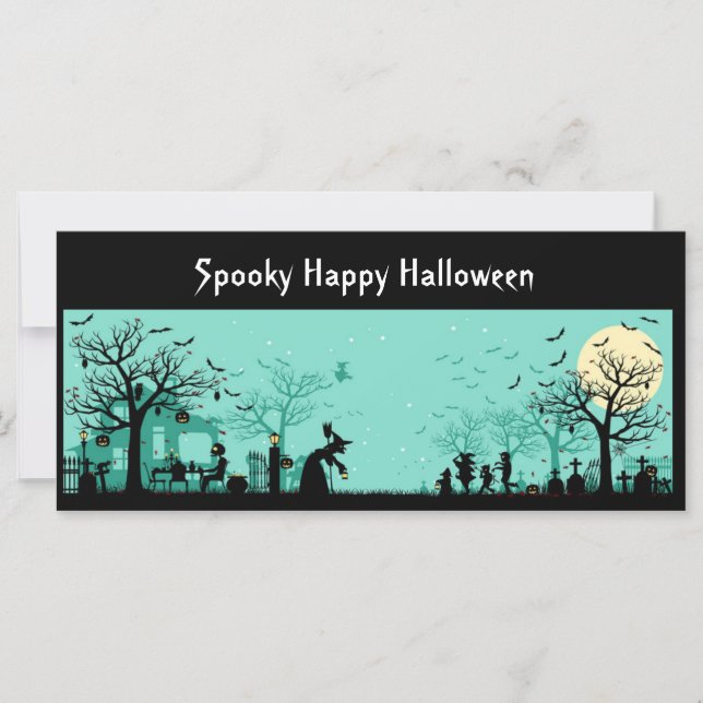 Carte Fond joyeux d'Halloween (Devant)