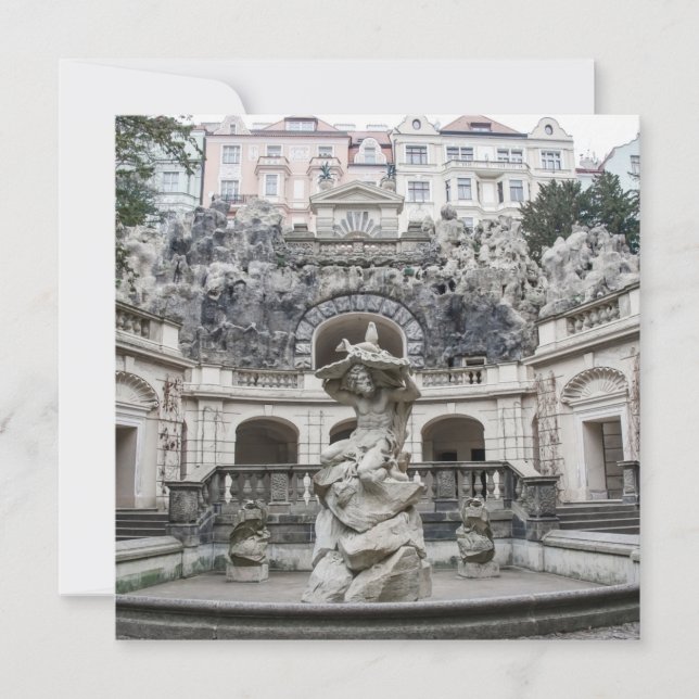 Carte Fontaine avec statue de Neptune à Prague (Devant)