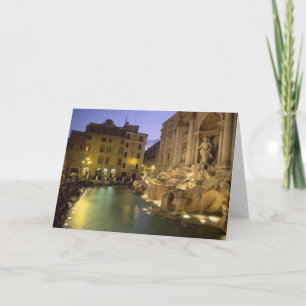 Carte Fontaine de Trevi la nuit, Rome, Lazio, Italie