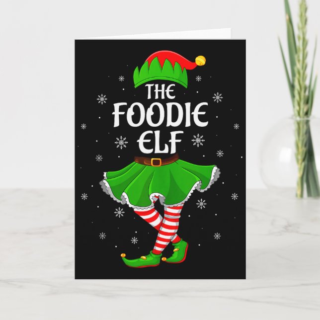 Carte Foodie Elf Christmas Family Girls Women Elf Squad  (Devant)