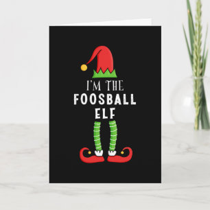 Carte Foosball elf Noël jumelé cadeau de famille
