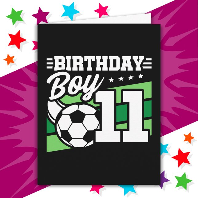 Carte Football 11 ans Football Enfants 11e anniversaire  (Créateur téléchargé)