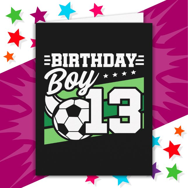 Carte Football 13 ans Football Enfants 13e anniversaire  (Créateur téléchargé)
