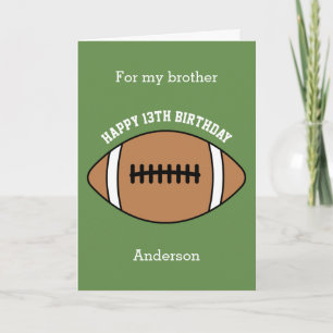 Carte Football 13e anniversaire frère