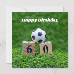 Carte Football 60e anniversaire avec balle et nombre en 